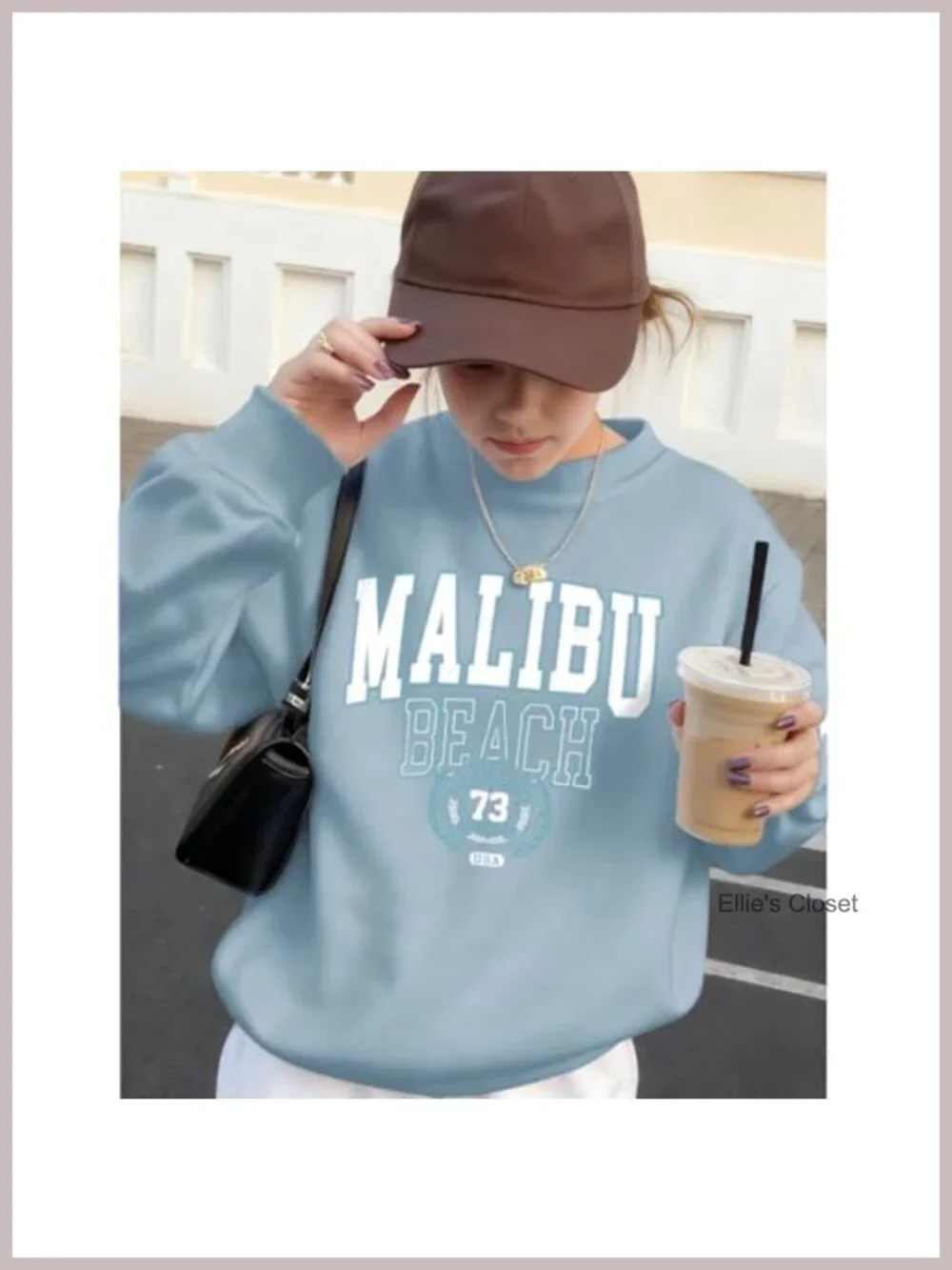 Preppy Letter Graphic Oversized Sweatshirt Crewneck Pullover for Girls